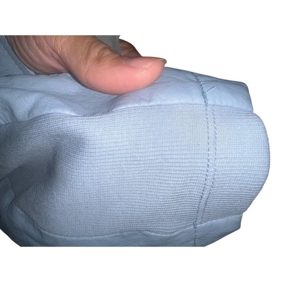 Chico's Moto Jacket Faux Leather Suede Trim blue Size 2 boho - Picture 5 of 7